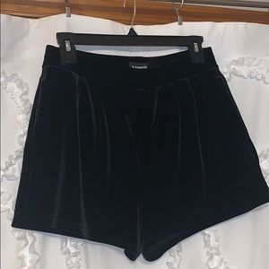 Express velvet black shorts